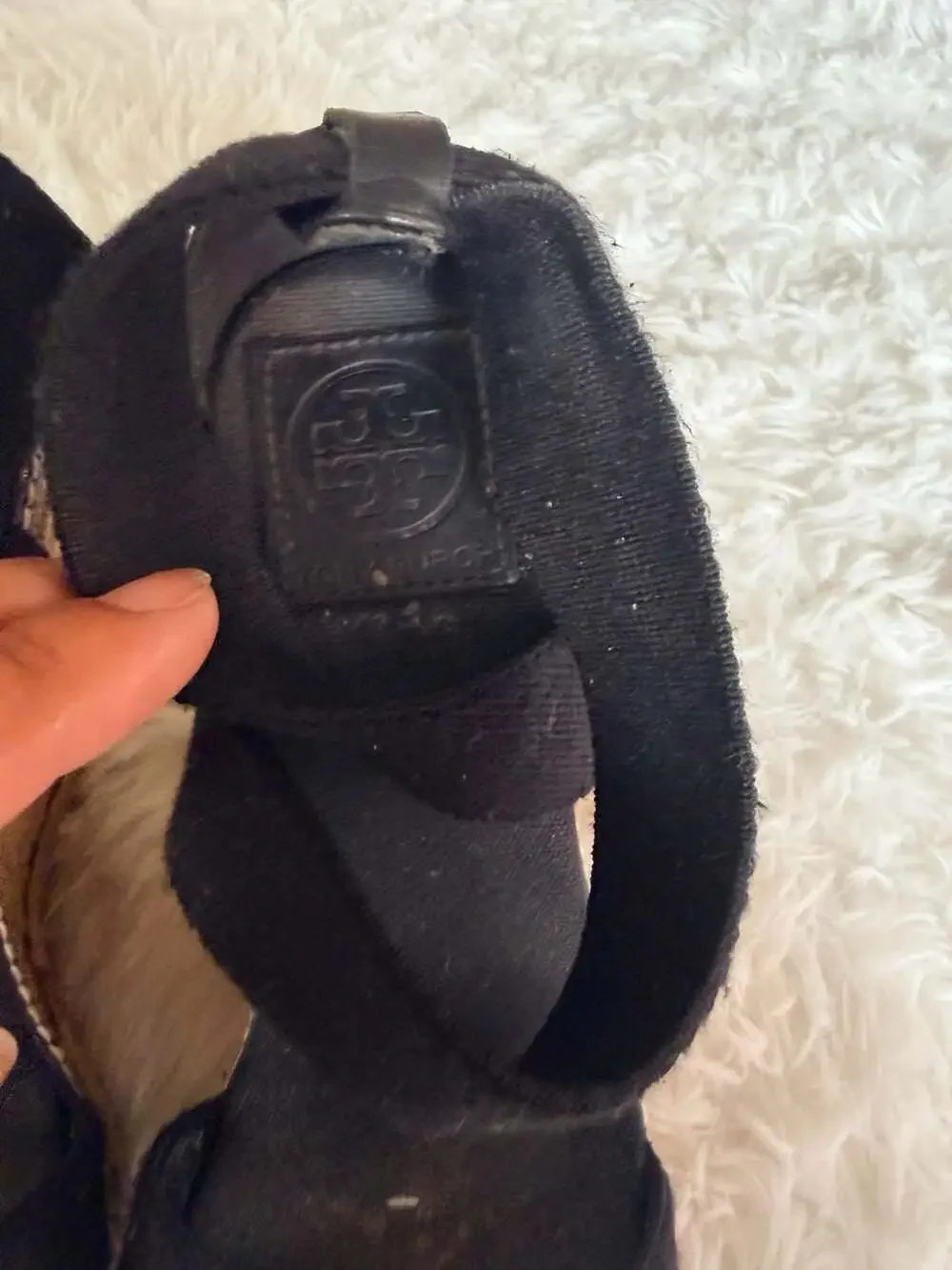 Tory Burch Adonis Elastic High Wedge Espadrilles in Black